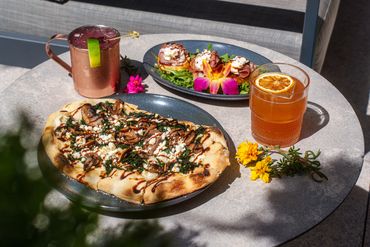 Flora pizza and appetizers