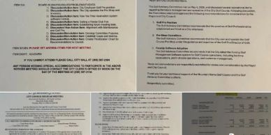 Informative printed sheets detailing event rules and registration instructions.
