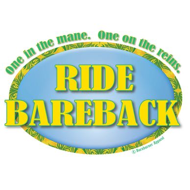 One in the mane. One on the reins. Ride Bareback. Original design for apparel and other items.