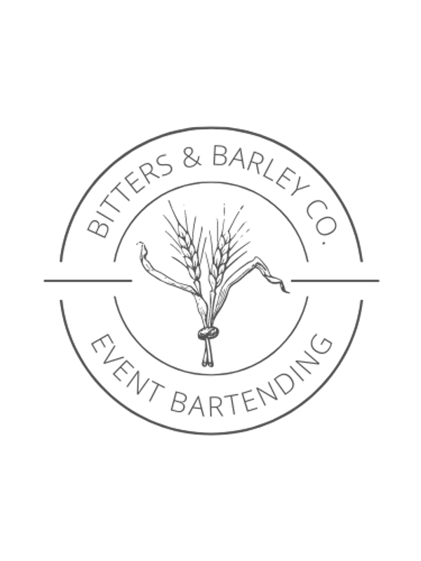 The logo for Bitters and Barley Co. Event Bartending business