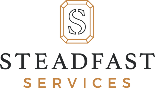 Logo for Steadfast Services with a stylized 'S' in a frame.