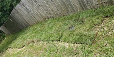 Professional erosion repair and drainage install for excess water run off.