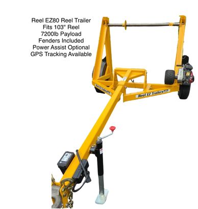EZ80 SELF LOADING CABLE REEL TRAILER WITH POWER ASSIST FOR PAY OUT & TAKE UP