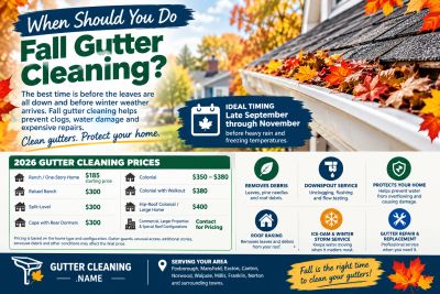 When should I clean gutters in Wrentham, Ma