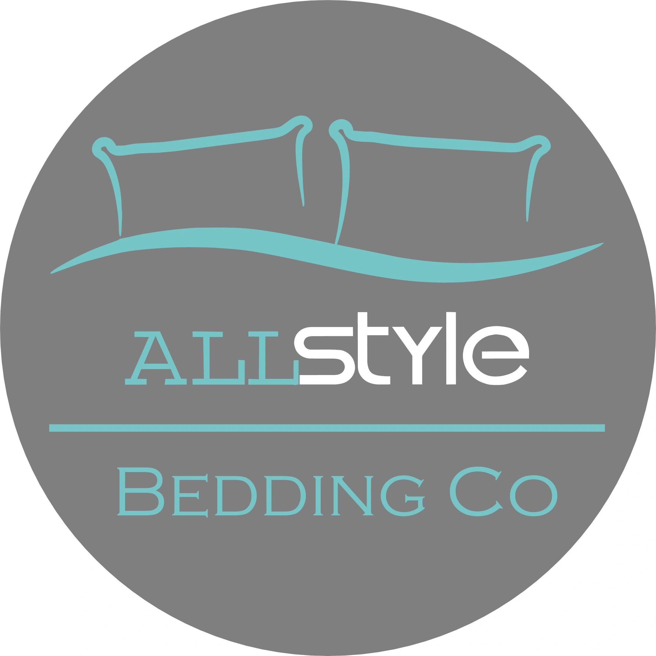 Logo of All Style Bedding Co with pillows and bedding illustration.