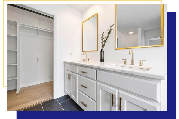 Gregory Contracting - bathroom remodel with gold accents