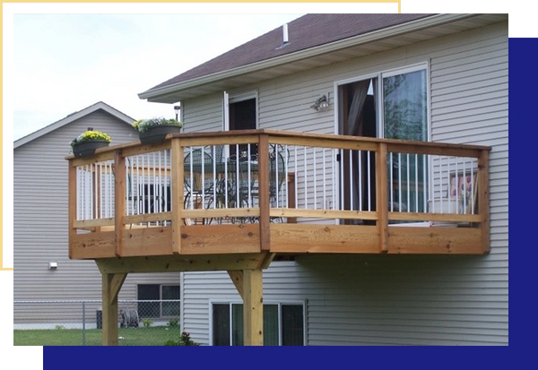 Gregory Contracting - custom brown wooden deck with white railing