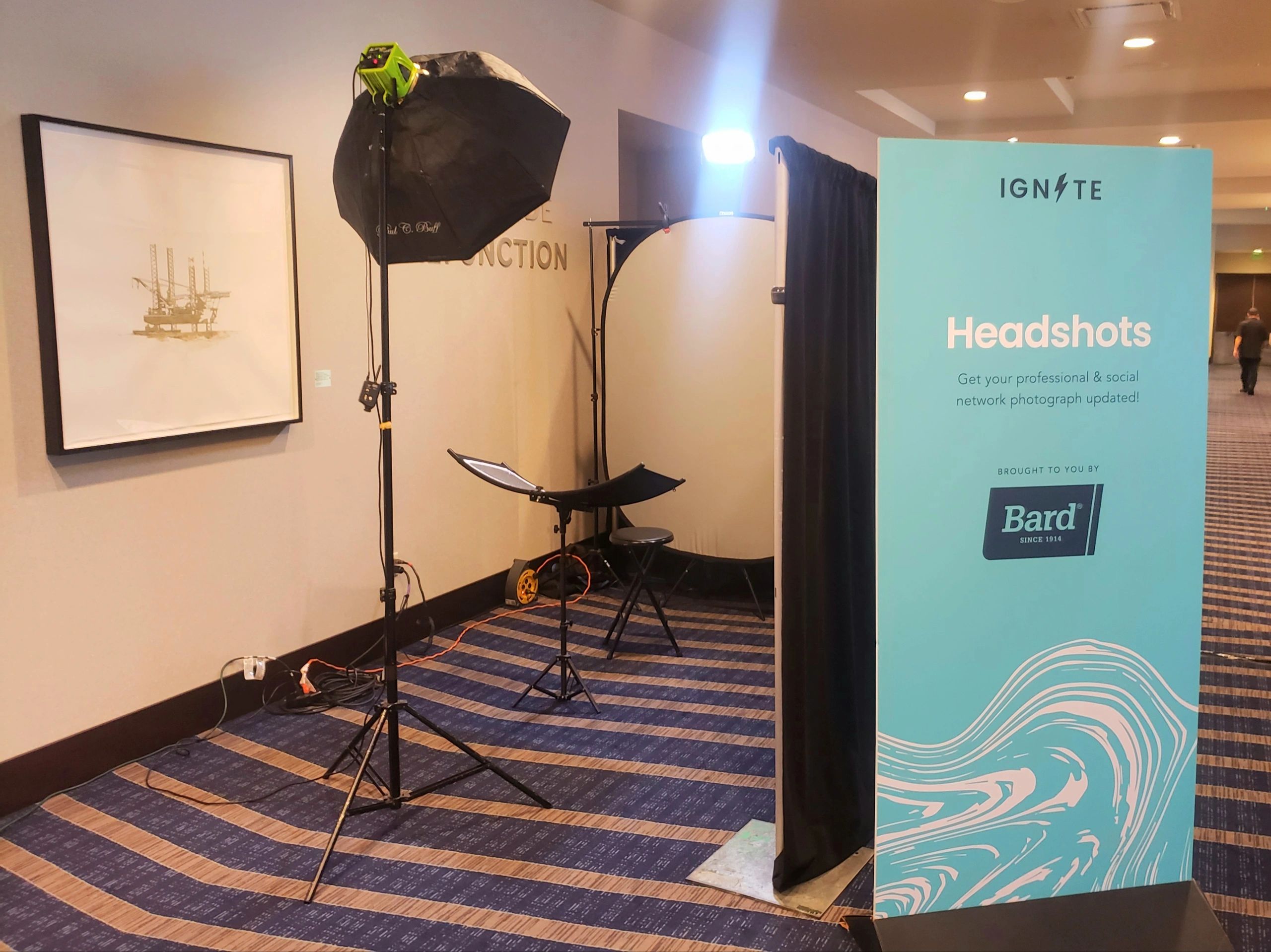 Onsite portable headshot booth for conferences and corporate events.