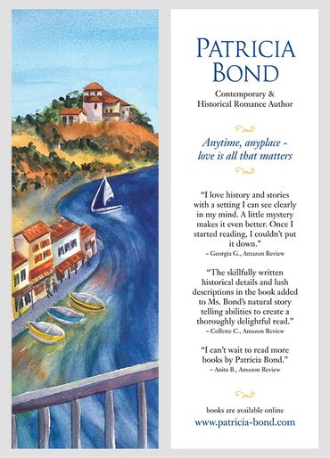 Romance author bookmark design