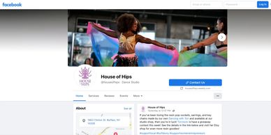 Facebook Business page created for a dance studio by Ace of Spades Design