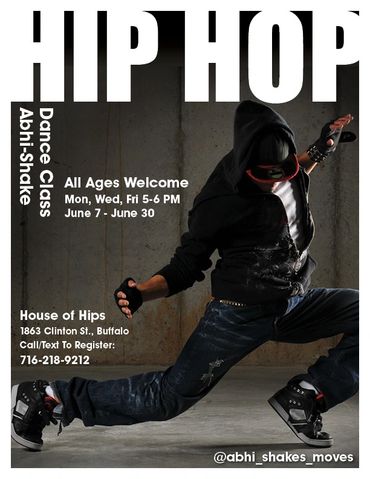 Hip hop dance class poster for House of Hips.