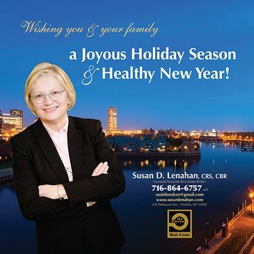 Holiday print ad designed for a real estate agent.