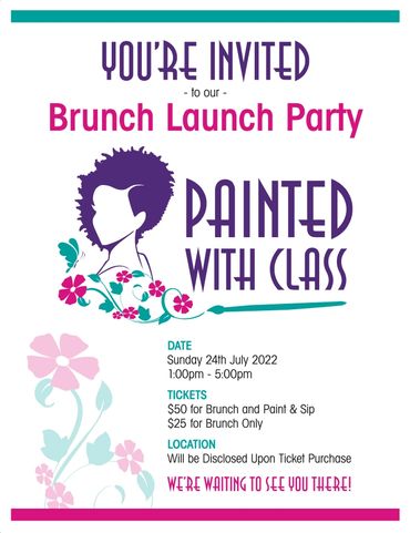 Paint & sip party invitation.