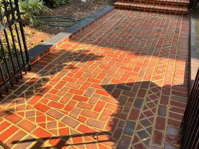 Image shows new brick walkway installed by our team in Toronto