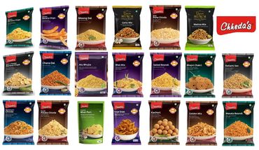 Chheda's Snacks and Specialies. Indian Snacking, Namkeen and Food distributed by Sensation Trading L