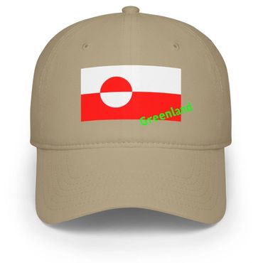 Low Profile Baseball Cap : Greenland flag
