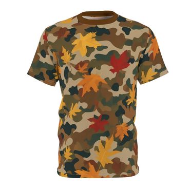 Fall Camo Unisex Tee - Autumn Leaves Design