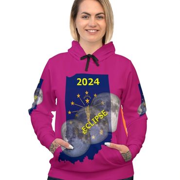 2024 eclipse Indiana pink hoodie