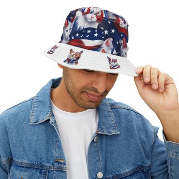 Red white and mew! Memorial Day and 4th of July hat