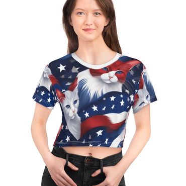 Red white and mew! Memorial Day and 4th of July crop top