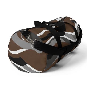 Duffle bag brown black gray white camouflage