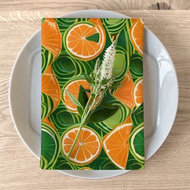 orange and lime napkins