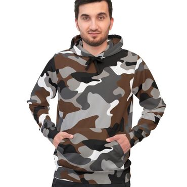Black white brown camo sweat shirt