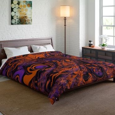 Orange purple and black blanket