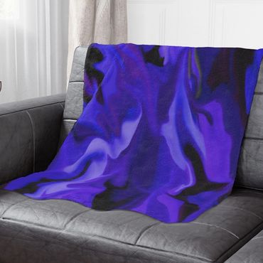 blue black and light purple blanket