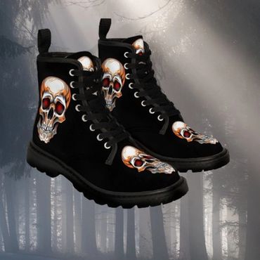 Cryptic skull men's boots