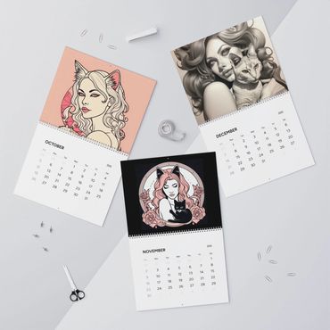 Wall Calendars (2025) : Single cat women