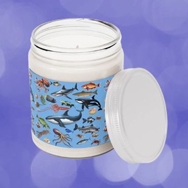sea life blue candle