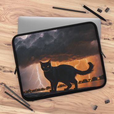 black cat in a thunderstorm