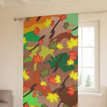 Autumn camouflage curtain