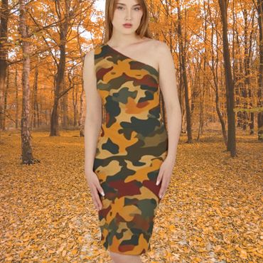Autumn camouflage dress