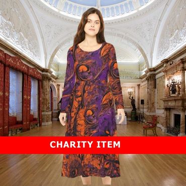 The orange and purple dress