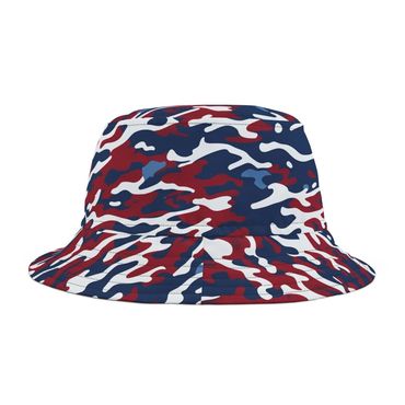 Red white and blue camouflage boonie