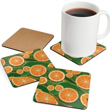 orange and green coasters