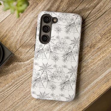 black web on white phone case