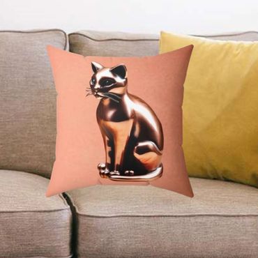 copper cat pillow