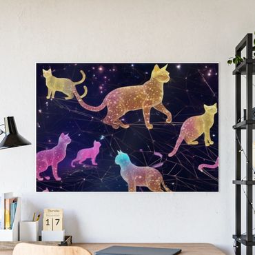 psychedelic cats in space