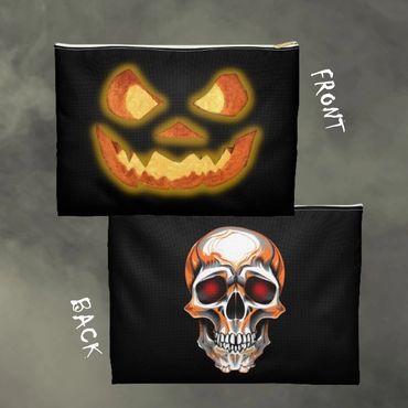 Glowing jack and skull pouch