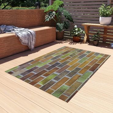 Yellow brick outdoor rug