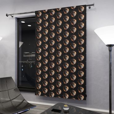 Exploding planetoid shower curtain