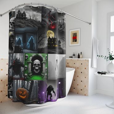 Shower curtain creepy veil