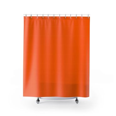 Orange shower curtain