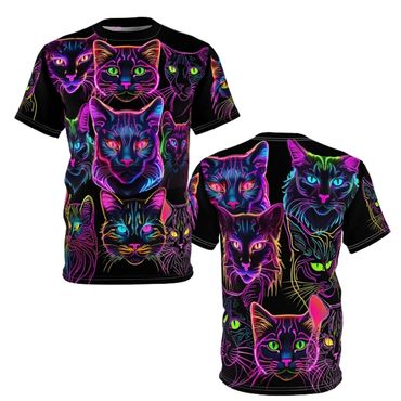 Neon cat t-shirt