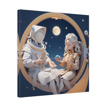 Android and girl wall art