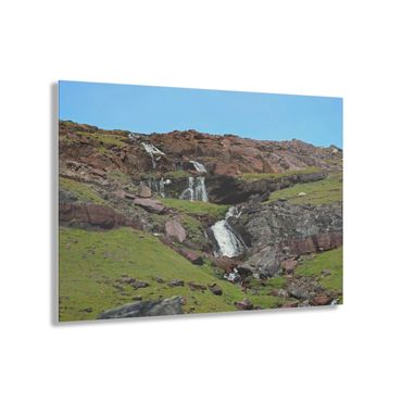 Waterfall over rocks Greenland