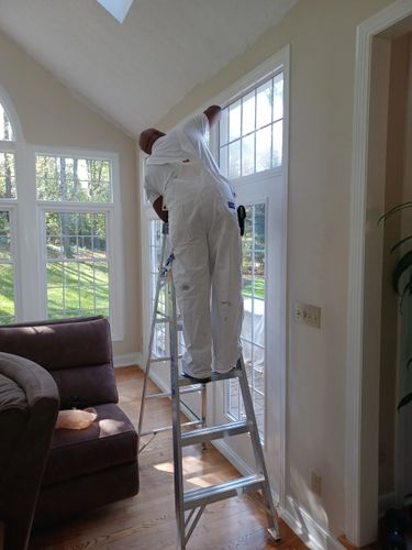 This is a morning room we are working on with a fresh new coat of paint on the trim areas
